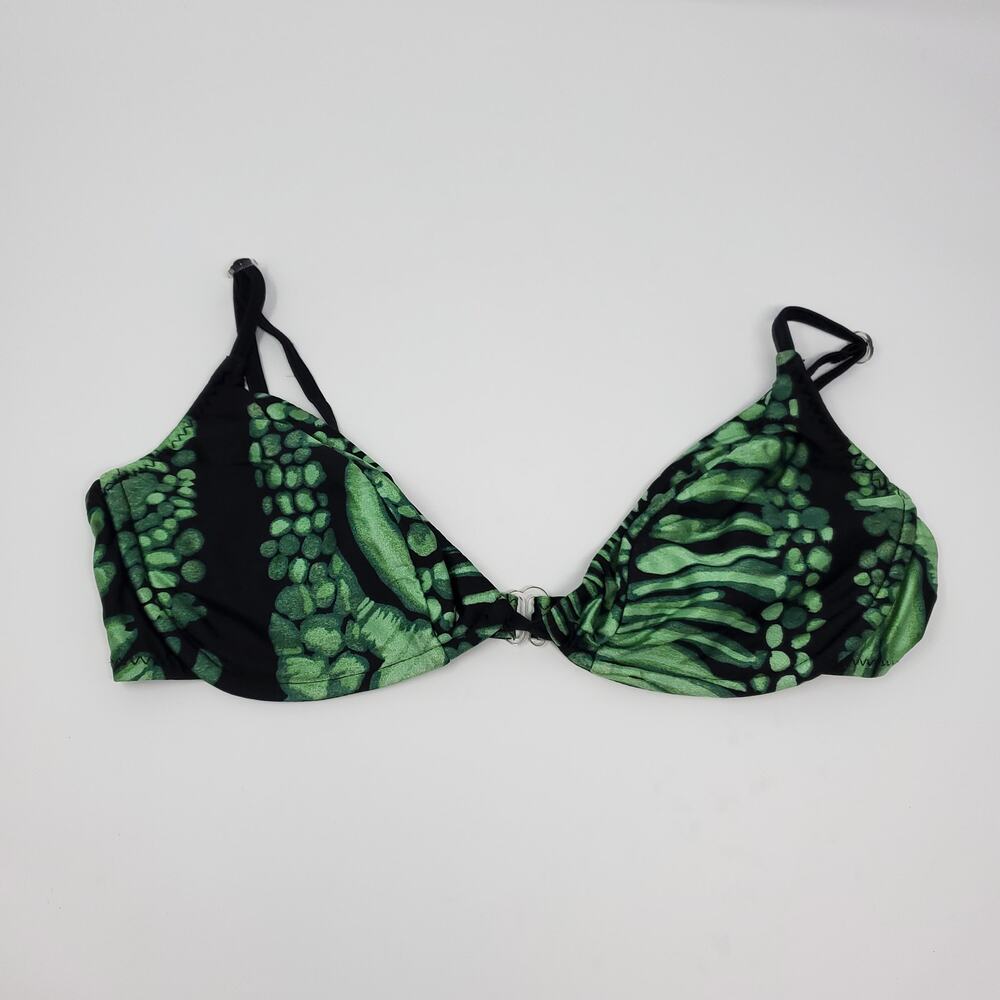 Vintage Green Organic Print Bra Size L
